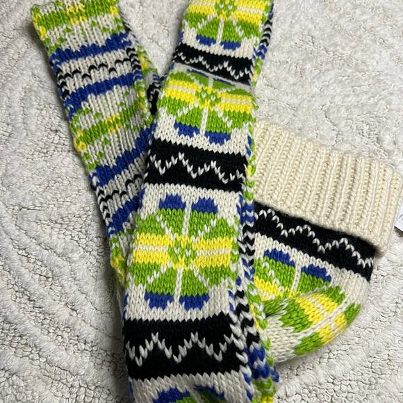 Free People Northern Lights Beanie + Scarf Hat Ivory Green Blue Yellow Black main image 10